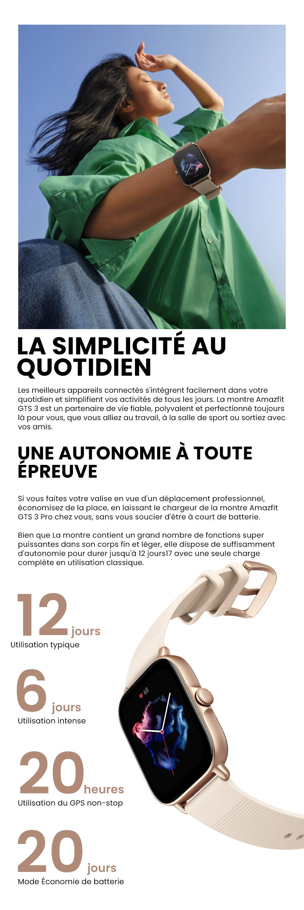 Amazfit gts 2025 français